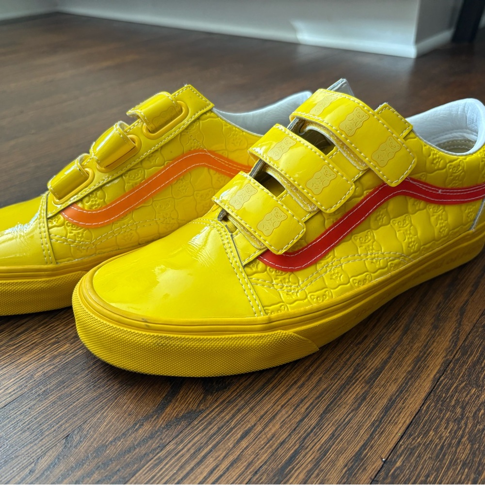 Vans Yellow Athletic Shoes with Red Accent